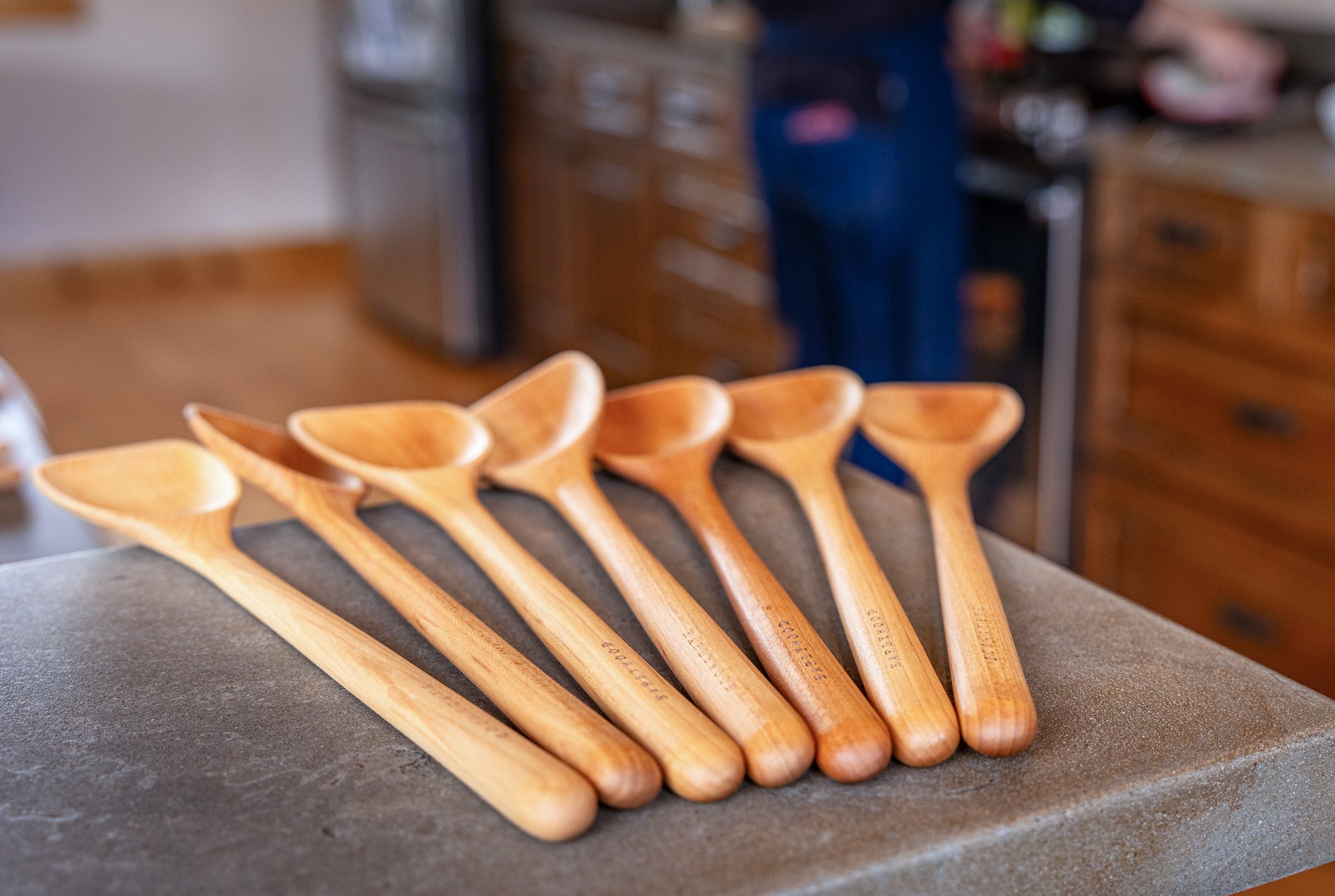 cooking and scraper spoons laid out on counter