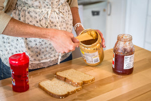 using a wood spreader for kids meal prep - hard maple by Earlywood