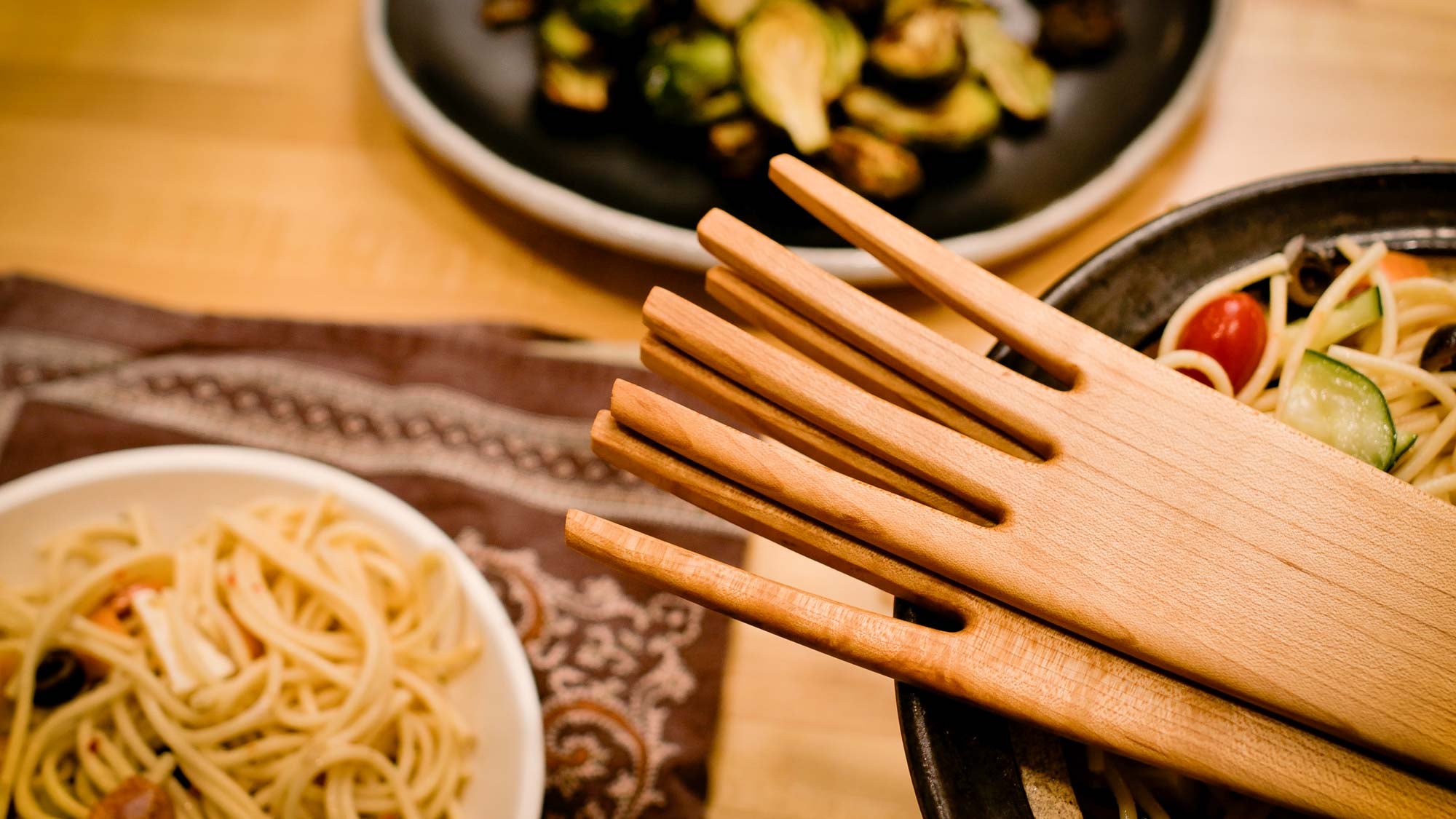 wooden salad servers