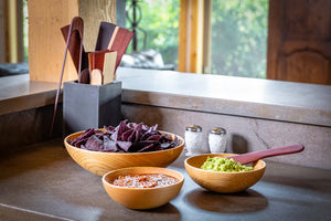 wooden salad bowl set (4 piece)